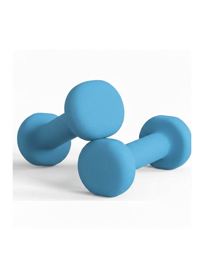 Cyber Neoprene Dumbbells Weights Exercise & Fitness Dumbbells in 2 x 1kg- Blue - Image 1